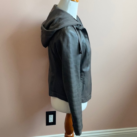 Athleta City View Leather Hooded Jacket - Picture 6 of 9